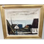 20th Century Danish School : Huse Ved Havet, oil on canvas, signed with initials 'PBG',
