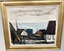 20th Century Danish School : Huse Ved Havet, oil on canvas, signed with initials 'PBG',