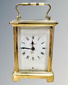 A French Bayard brass-cased eight day carriage clock, height 14cm overall.