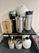 A large quantity of home brewing equipment including Grainfather boiler, Grainfather mash tun,