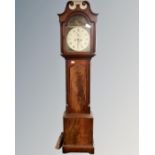 A 19th century inlaid mahogany longcase clock, with painted dial,