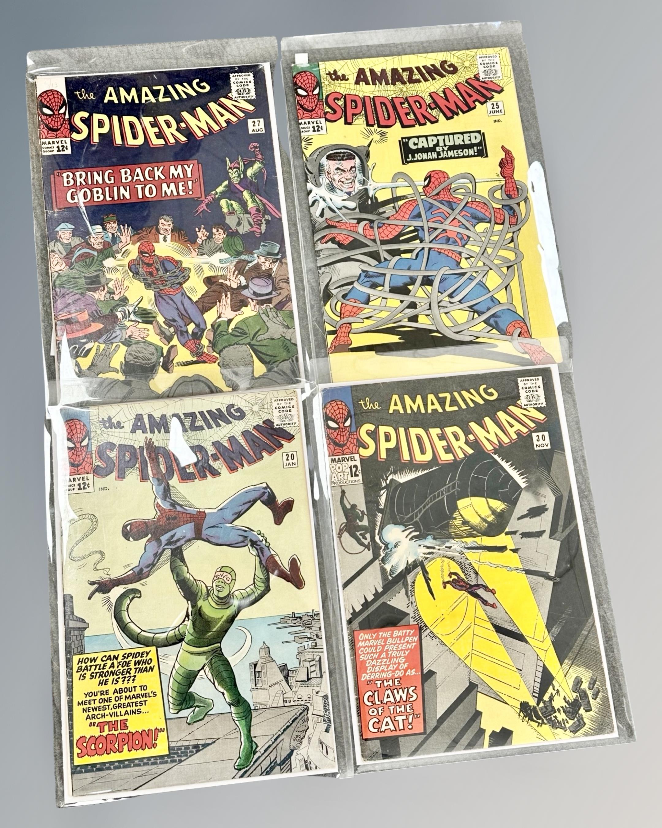 Marvel Comics - The Amazing Spider Man, four 12c issues 30,27, 25 & 20.