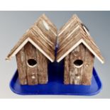 Six Heritage products rustic bird boxes