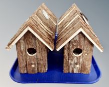Six Heritage products rustic bird boxes