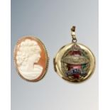 A 9ct gold mounted cameo brooch,