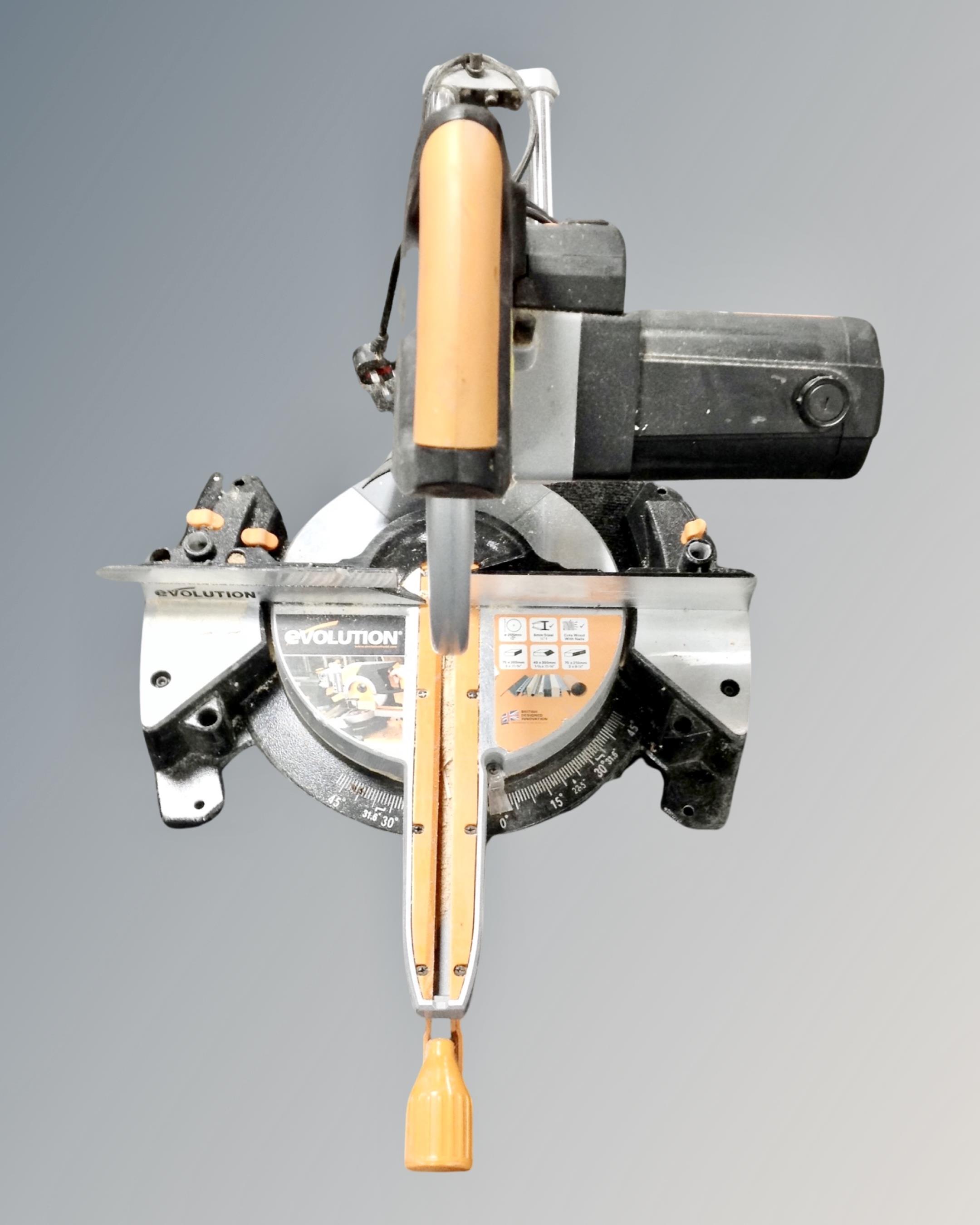 An Evolution sliding mitre compound saw