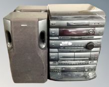A Sony Hifi system with five cd changer and speakers