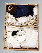 Two boxes of vintage lady's hats,