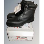 A pair of Toesavers steel toe-capped boots, size 10, boxed and new.