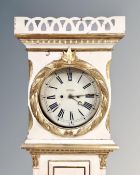A Scandinavian painted longcase clock,