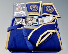 A tray of Northumberland Masonic regalia and medals