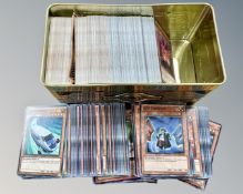 A 2019 'gold' sarcophagus tin of Yu-Gi-Oh! trading cards