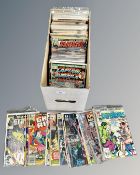 A collection of comics to include Marvel, Ultimate Spider Man, Tower of Shadows, Superman,