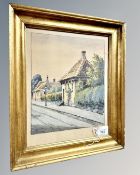 Continental school : A tiled cottage, watercolour,