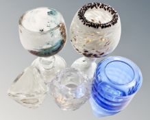 Five pieces of glass to include Costa Boda,