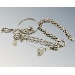 A Sterling silver fancy link bracelet,