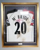 A Fulham FC 2005/2006 Brian McBride match worn shirt bearing signatures