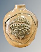 Pietro Melandri (1885 - 1976) : A lustre bottle vase with raised textured decoration, height 7 cm,