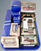A tray of boxed die-cast vehicles including Day's gone, delivery vans, Eddie Stobart,