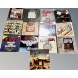 A crate of vinyl records - Led Zeppelin, Black Sabbath, Thin Lizzy,