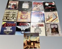 A crate of vinyl records - Led Zeppelin, Black Sabbath, Thin Lizzy,