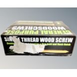 A box of 2400 single thread wood screws,