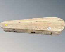 A 19th century pine coffin violin case.