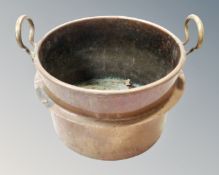 A 19th century circular copper cooking pot, diameter 25.