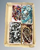 A collection of costume jewellery, beaded necklaces, glass gemstone and ceramic,