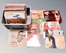 A crate of vinyl records - compilations, easy listening,