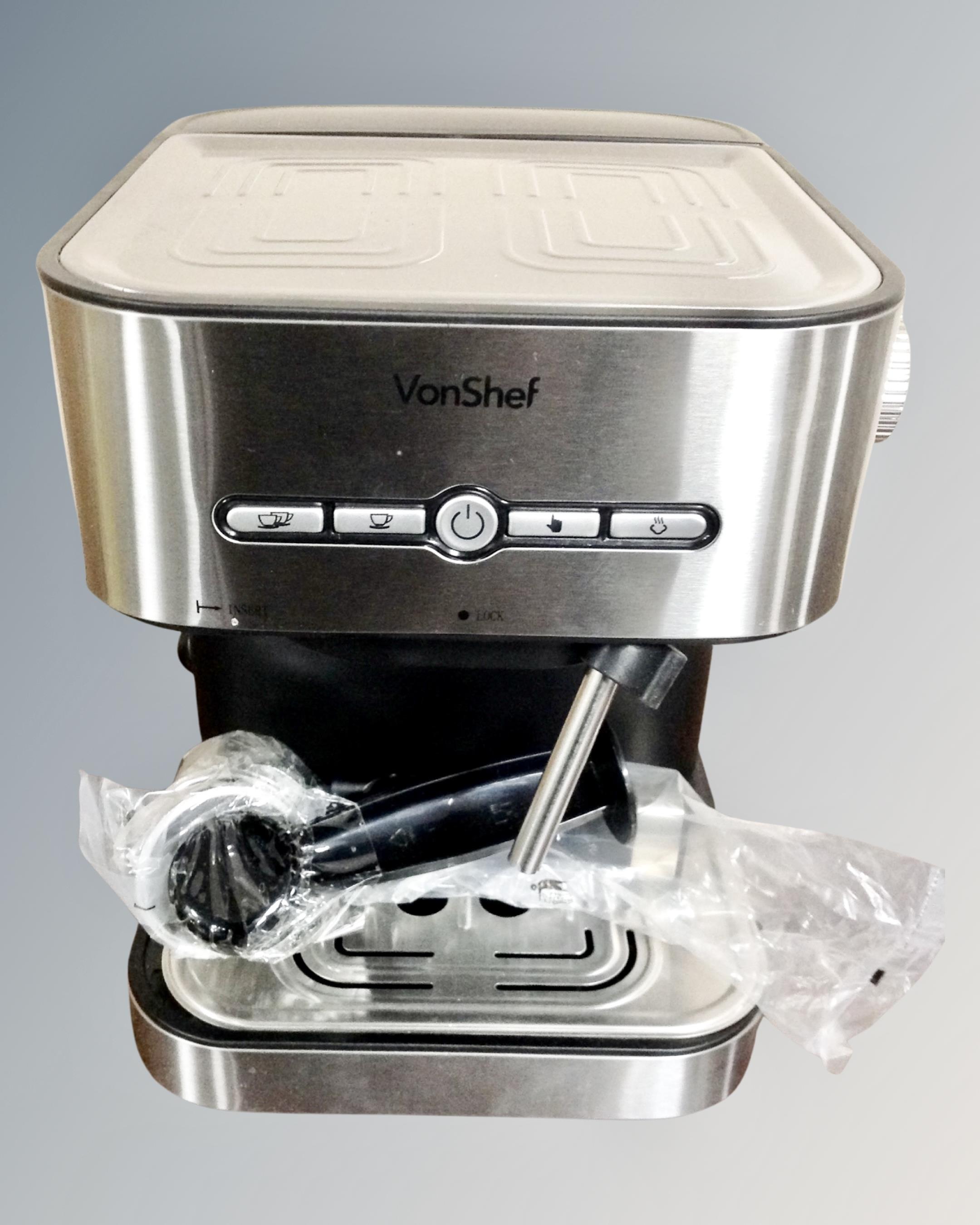 A Von Shef coffee maker