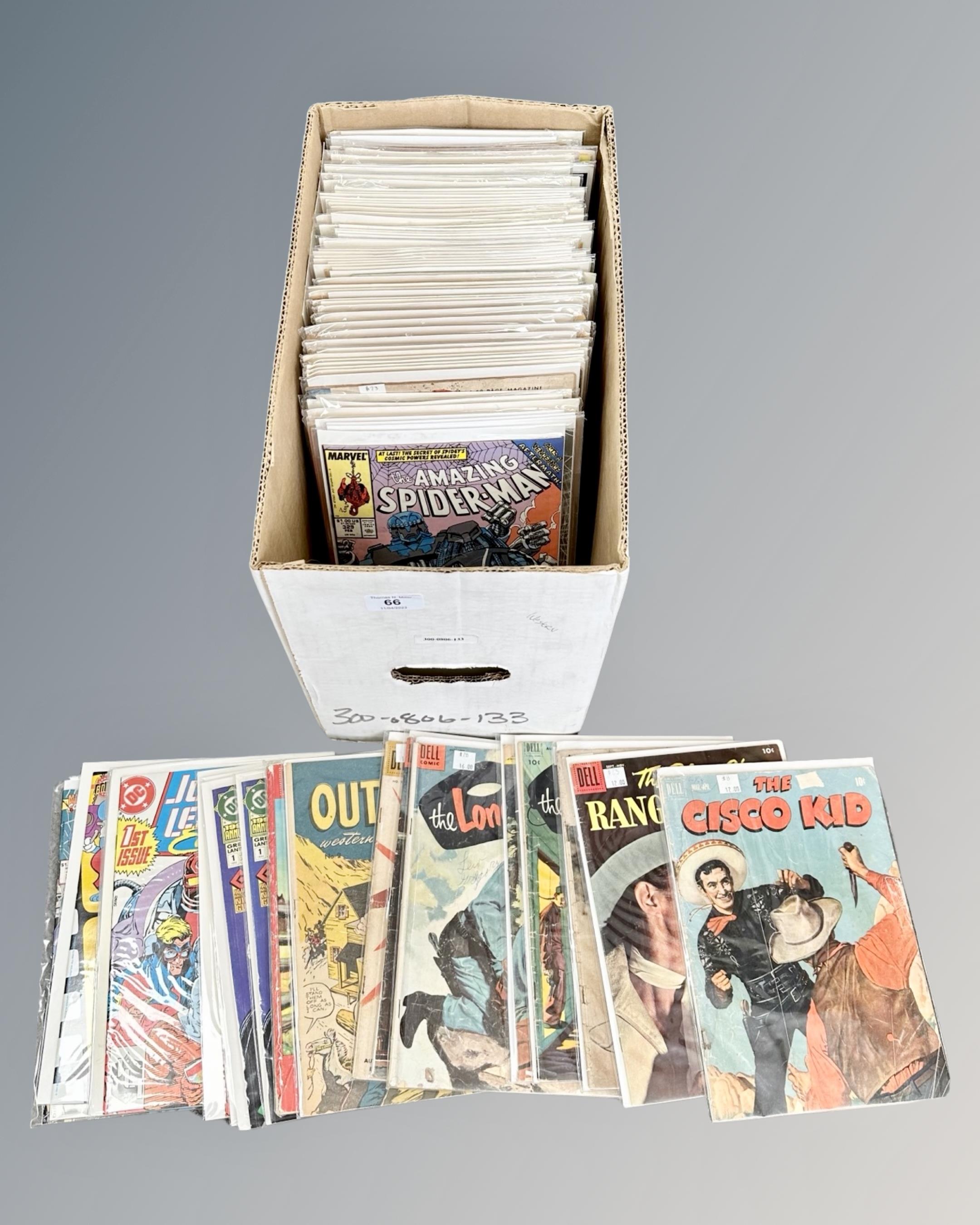 A collection of comics to include Dell, DC, Western comics, Ghost Stories, Detective Comics etc.