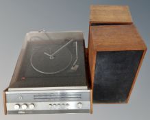 A retro Ultra group stereo music centre with speakers