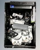 A box of Xbox 360 with game, lead and controller,