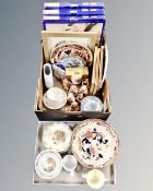 A box of gift home four piece dining sets, Ringtons ceramics, Masons bowl,
