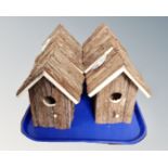 Six Heritage products rustic bird boxes