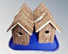 Six Heritage products rustic bird boxes