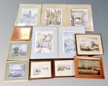 Twelve pictures to include T Donnelly signed prints,