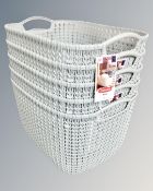 Five Curver Knit baskets