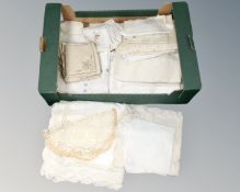 A box of table linen