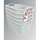 Five Curver Knit baskets, new with tags.