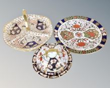 A Royal Crown Derby Imari muffin dish with cover (AF),