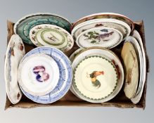 A box containing a large quantity of assorted plates including Portmeirion, Royal Doulton,