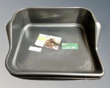 Four moulded plastic potting trays, new.