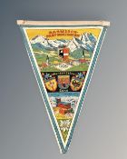A pennant from the Garmisch Partenkirchen winter Olympics 1936