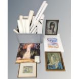 A box containing a large quantity of rolled maps and art gallery posters (AF),