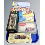 A tray containing six Corgi die cast vehicles including Chipperfield Circus AEC Regal living