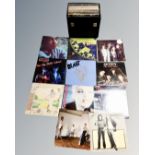 A case containing vinyl records to include Rainbow, The Jam, Fleetwood Mac, The Who, Alice Cooper,