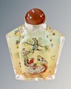 A modern Chinese reverse-painted glass scent bottle,
