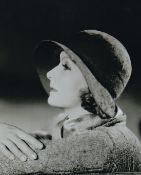 After Clarence Sinclair Bull - Modern photo of Greta Garbo (1930's) and Vintage negative of Garbo
